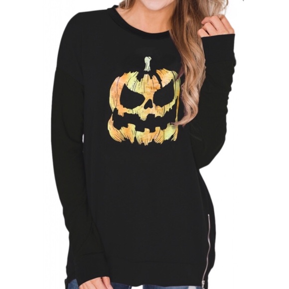 🎃🖤1 LEFT=XL⚠️Halloween Jack-o-Lantern Sweatshirt - Picture 3 of 5